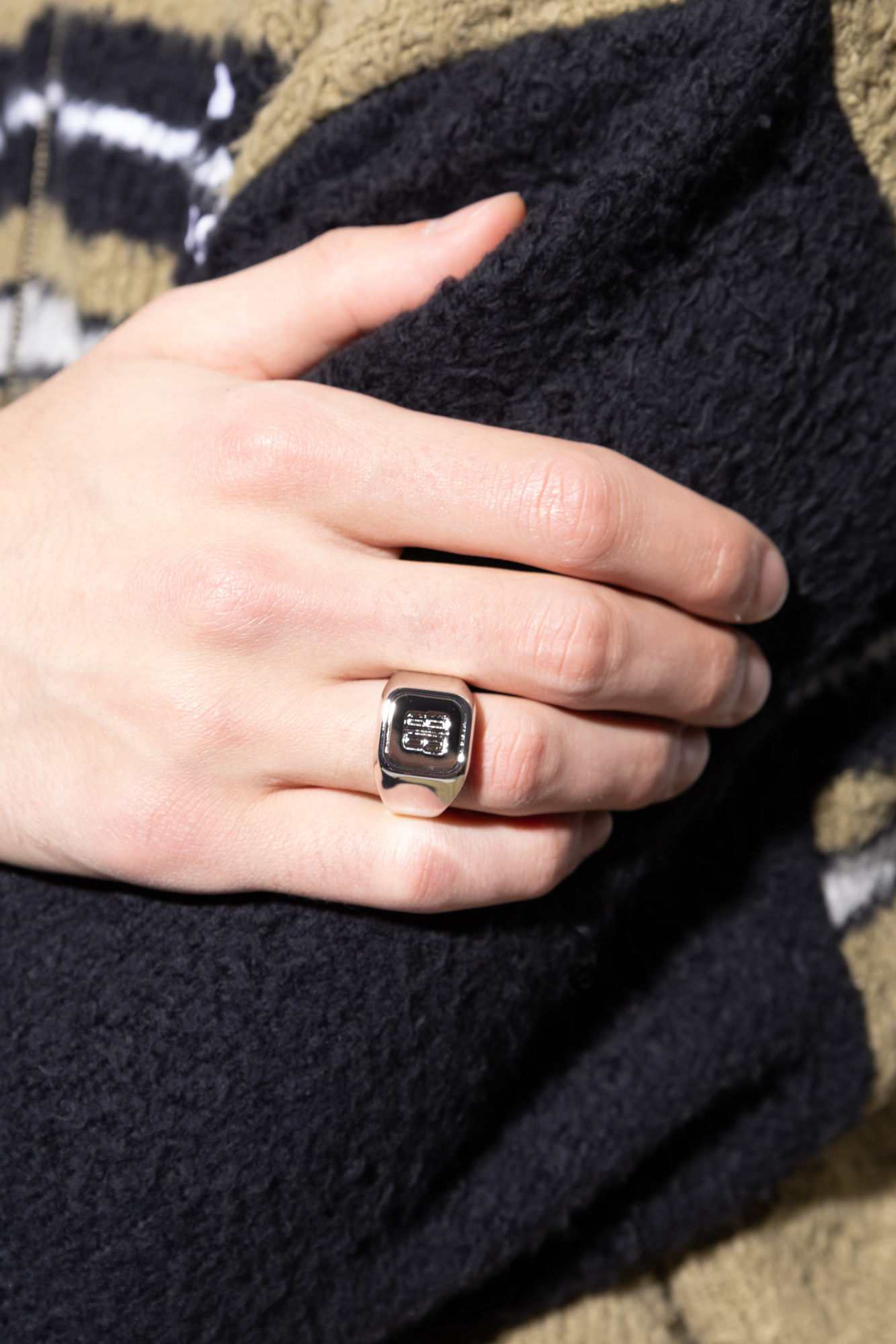 Balenciaga Signet ring with engraved logo | Men's | Vitkac